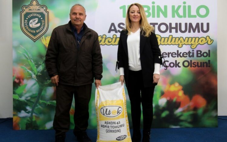 Çiftçilere aspir tohumu desteği