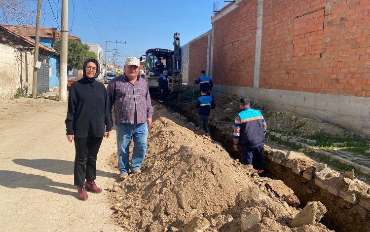 Manisa Kargın Mahallesinde yağmur suyu hattı çalışması